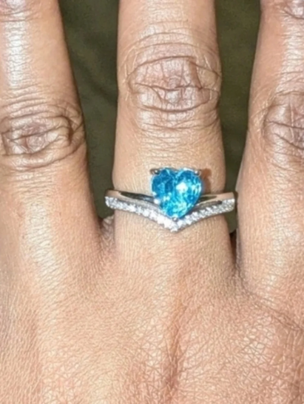 Lab-Created Blue Topaz 3ct Heart Cut Women's Engagement Ring White Gold Plated